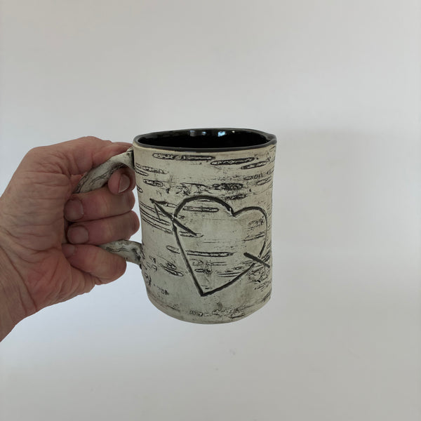16oz Black Heart Birch Mug