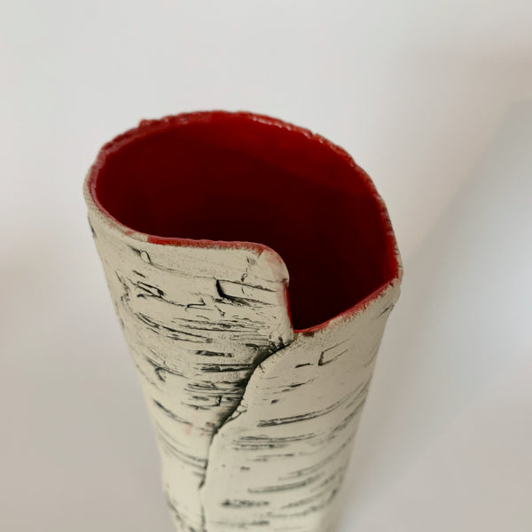 8" Red Birch Vase
