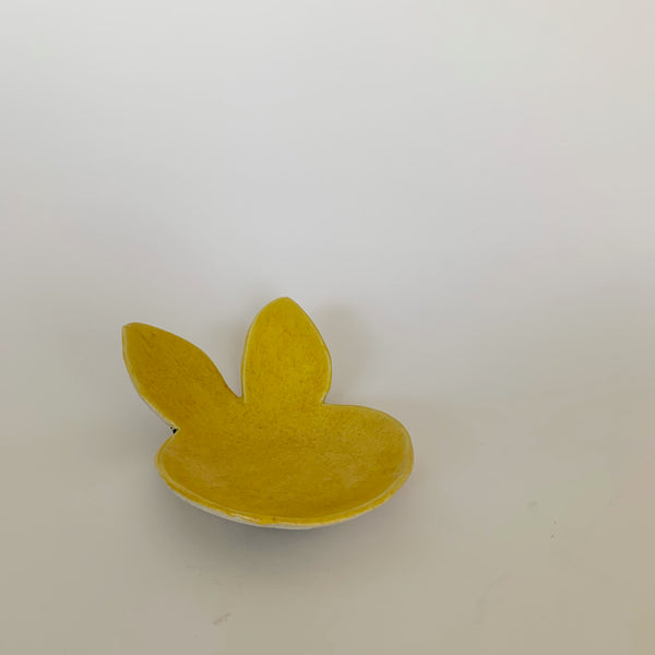 Rabbit Shaped Birch Ring Dish - Yellow