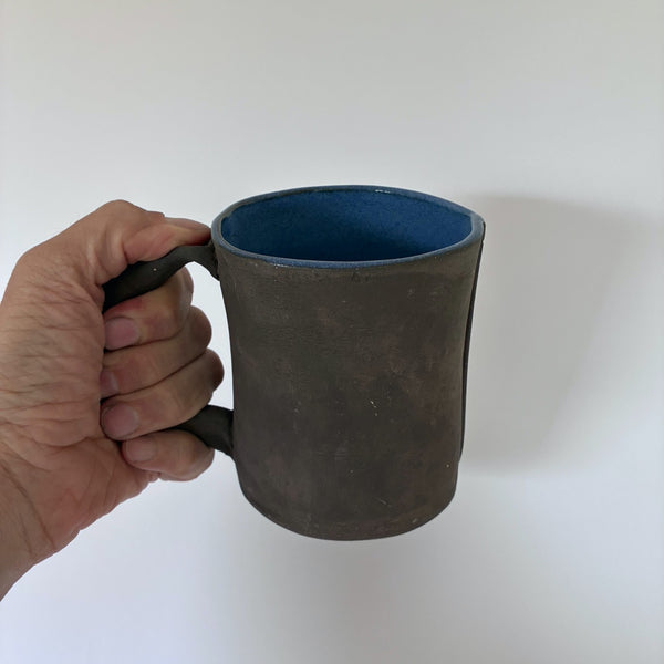 16oz Blue Brown Reclaimed Wood Mug