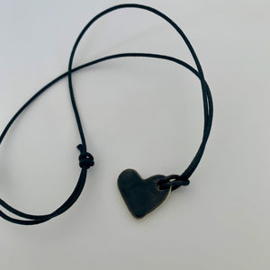 Black Heart Shaped Birch Pendant