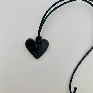 Black Heart Shaped Birch Pendant