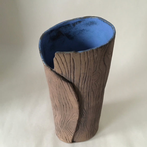 Blue Faux Bois Vase