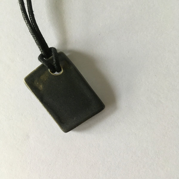 Wood Shard Pendant Necklace - Black