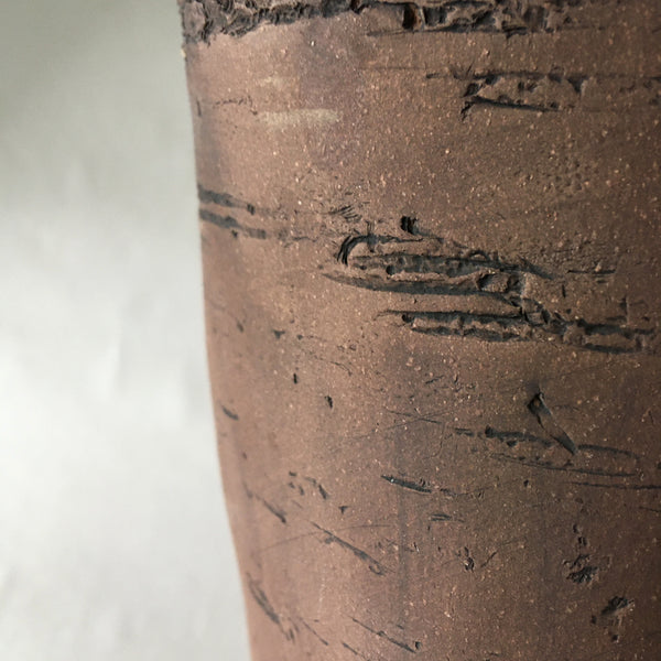 Large Brown Stoneware Birch Vase