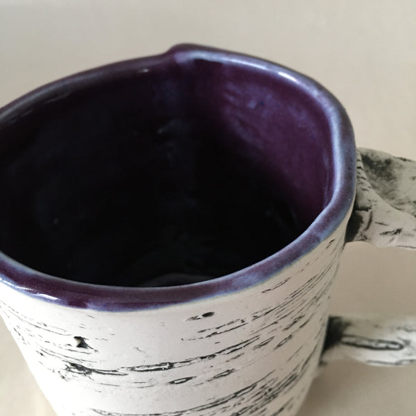 12oz Purple Faux Bois Birch Mug