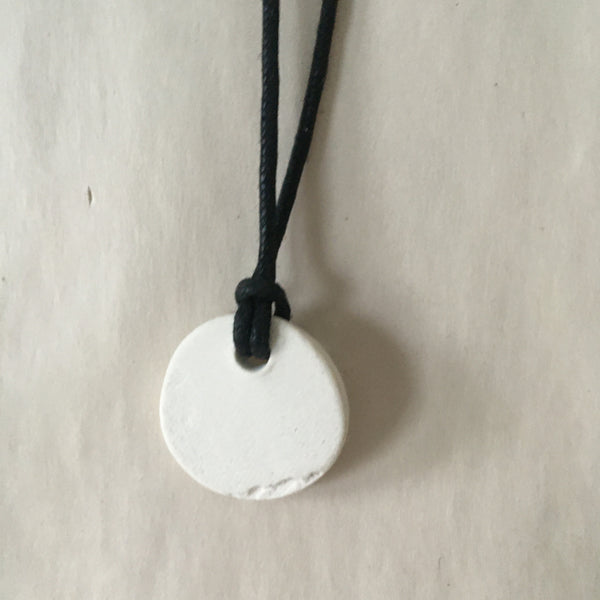 White Wood Grain Pendant Necklace