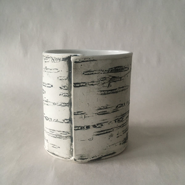 Birch Tea Cup with White Glaze
